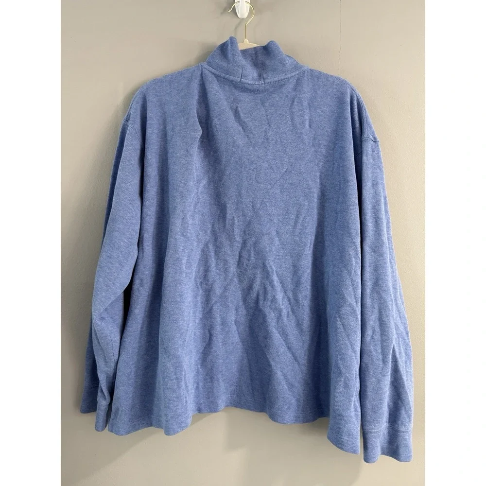 POLO Ralph‎ Lauren Estate Rib 1/4 Zip Pullover Mens L Blue Pony Sweater